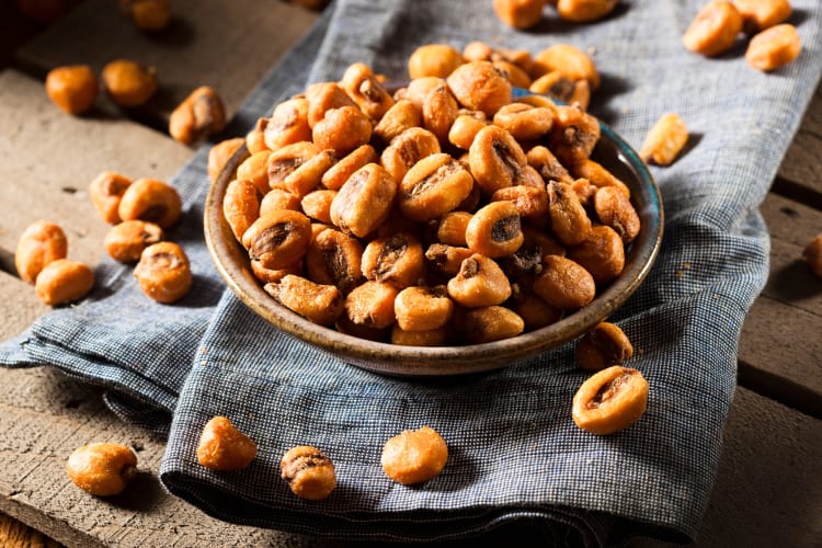 A bowl of corn nuts