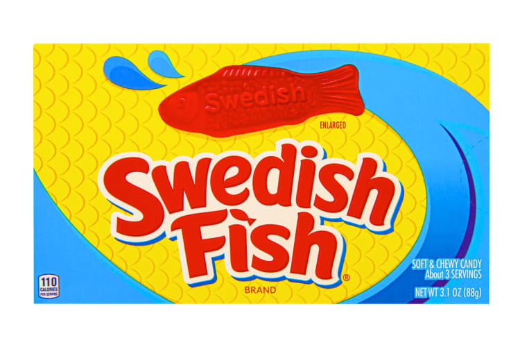 A box of Swedish Fish candy