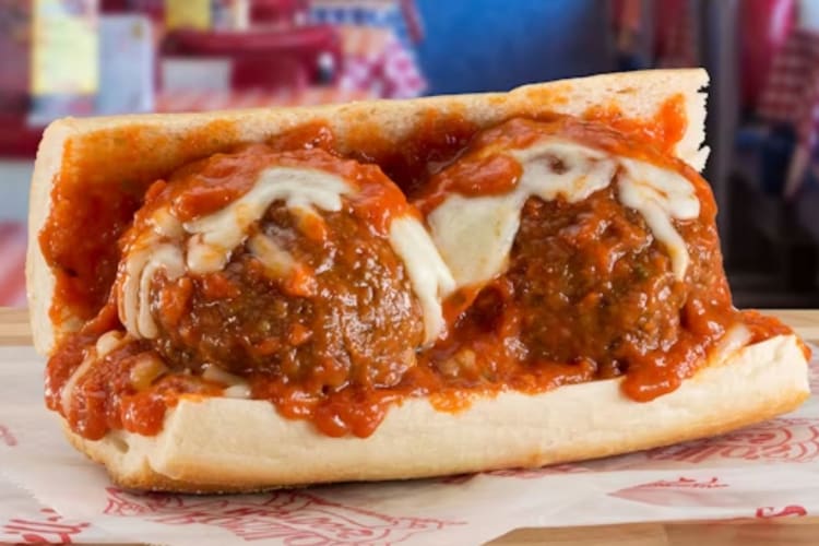 Classic meatball sandwiches and other Italian favorites served at Portillo's & Barnelli's