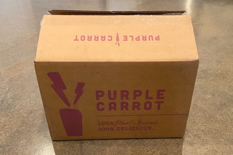 A Purple Carrot review meal delivery box 