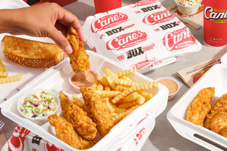Meals with chicken tenders and crinkle cut fries from Raising Cane's