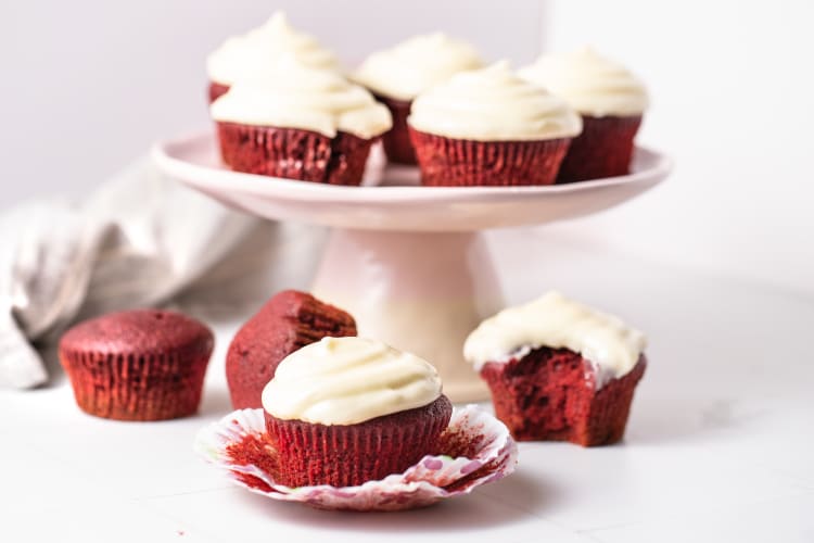 vibrant red velvet cupcakes are a festive halloween dessert