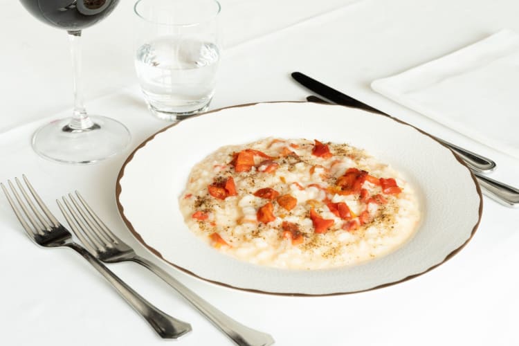 ed pepper risotto with a sprinkling of Salina caper powder.