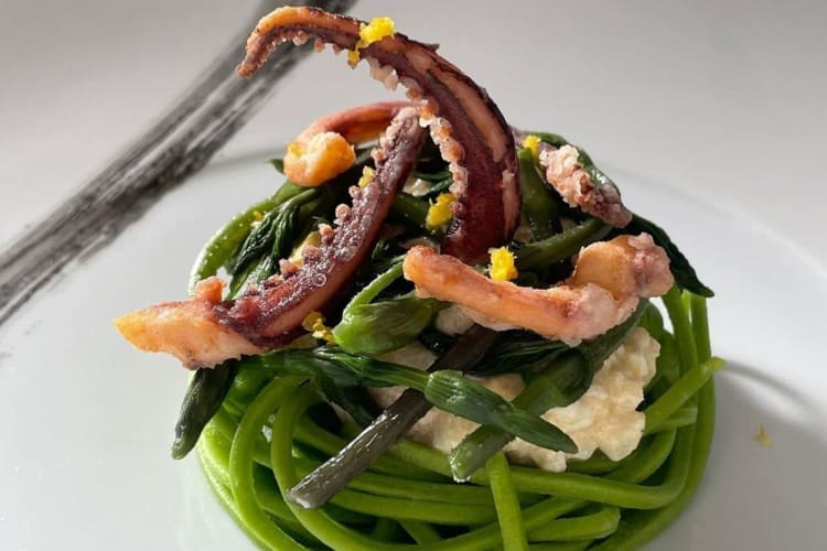 Cuttlefish dish from a famous restaurant in Milan.