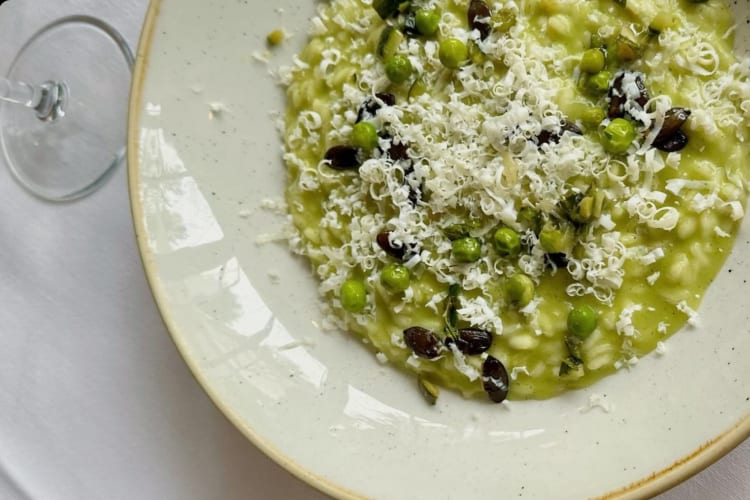 Kale risotto from a restaurant in Milan.