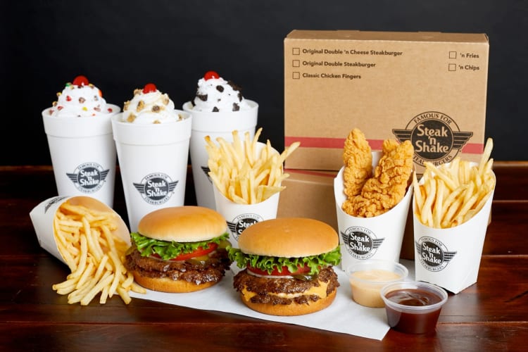Burgers, fries and milkshakes