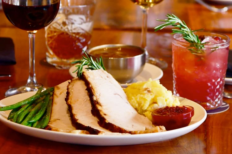 A turkey dinner and drinks from Del Frisco’s Grille