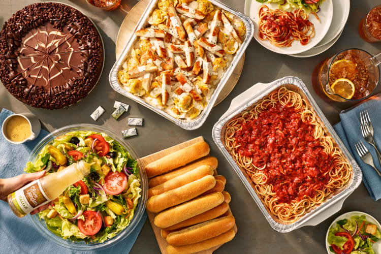 A selection of dishes from Olive Garden
