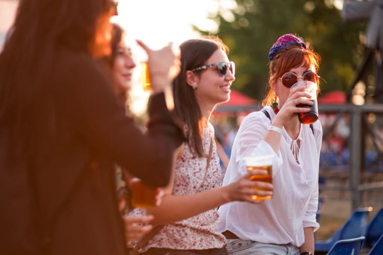 enjoying beer outside