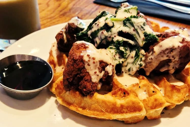 vegan chicken and waffles