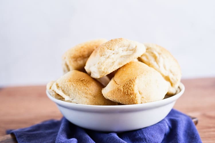 A bowl with pandesals, a popular Filipino food, in it