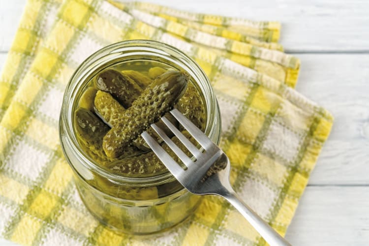 cornichons in a jar