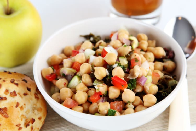 Chickpeas make a great high protein snack.