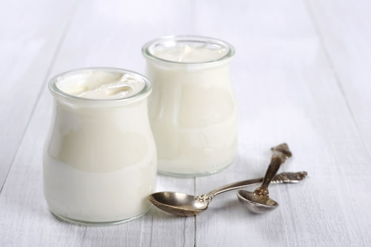 Greek yogurt makes a great high protein snack.