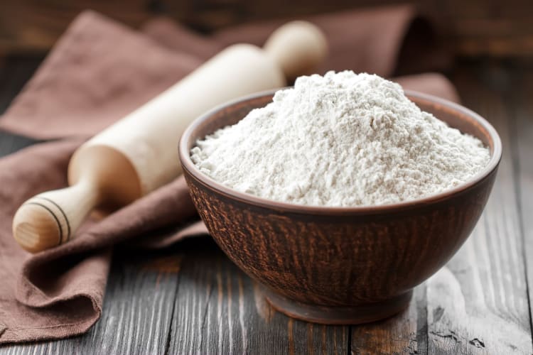 self-rising flour in a bowl