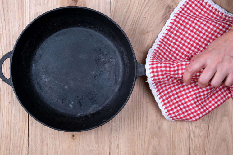 Bake your cast iron skillet when seasoning it.