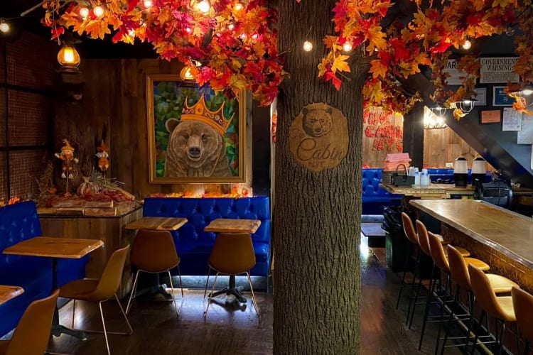 The Cabin is a rustic fun restaurant in NYC.