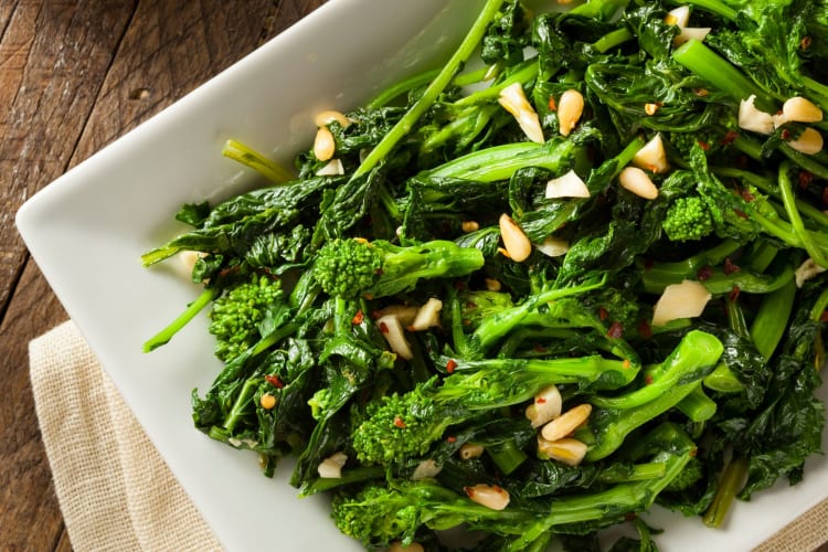 Broccoli rabe goes great with the best cheese for grilled cheese.