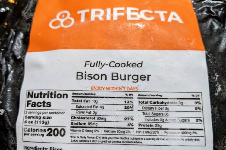 Trifecta bison burger