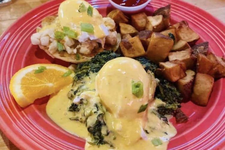 eggs Benedict with potatoes