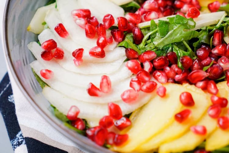 harvest salad with persimmon