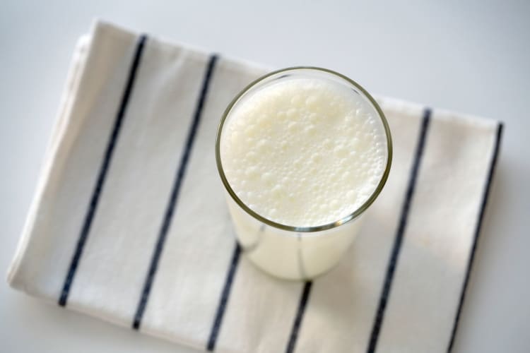 A glass of buttermilk, which can be a great cream of tartar substitute