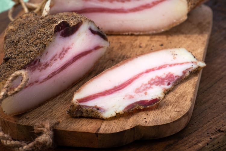 sliced guanciale