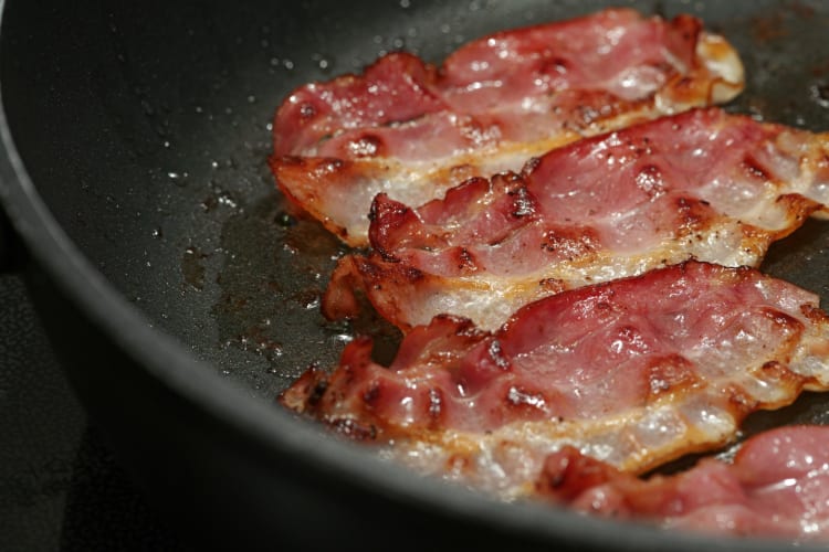 frying bacon