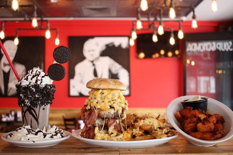 massive sundae and burger at Boston Burger Company