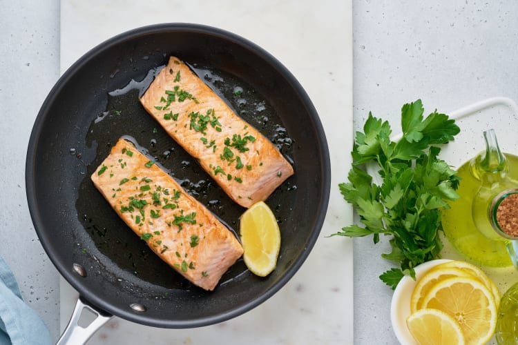 juicy pan-fried salmon