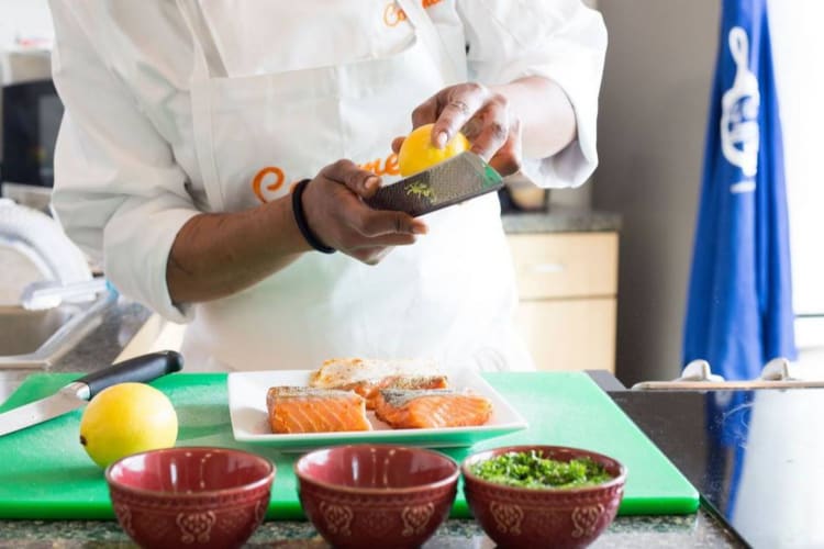 Cooking classes can help you get the right salmon internal temp each time.