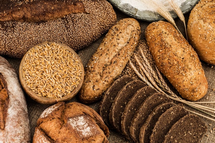 assortment of wheat bread styles