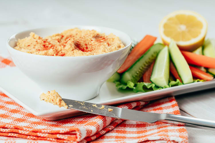 vegetables and hummus