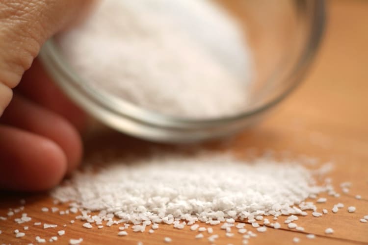 close-up image of kosher salt on table