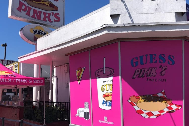 Pink's Hot Dogs are a famous Los Angeles food.