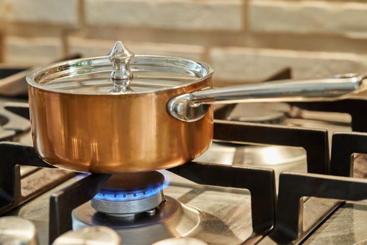 saucepan on stove