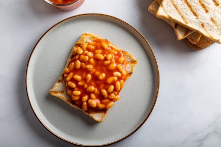 British baked beans on toast