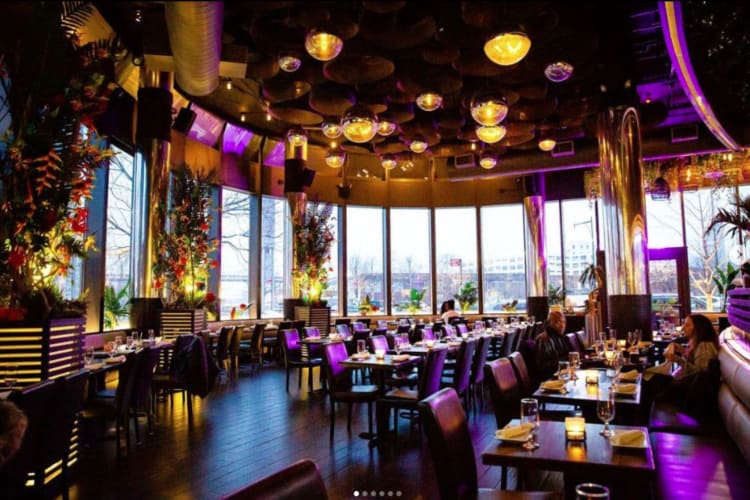 the glittering interior of Blend on the Water