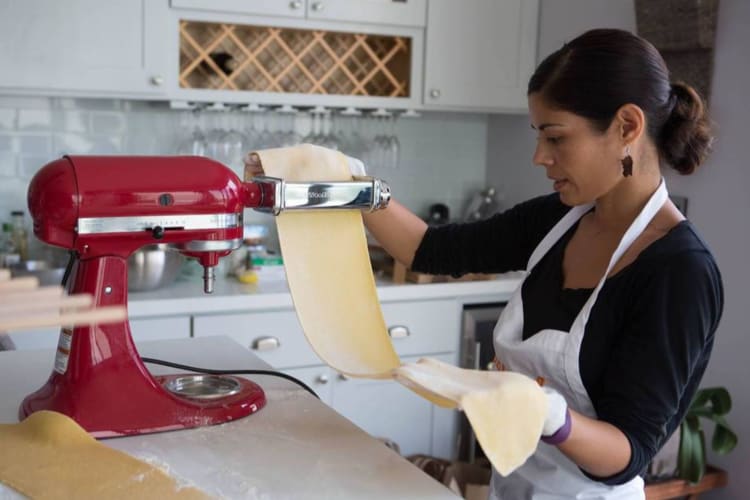 a chef making pasta