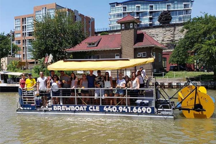 Brewboats are a fun team building activity in Cleveland.