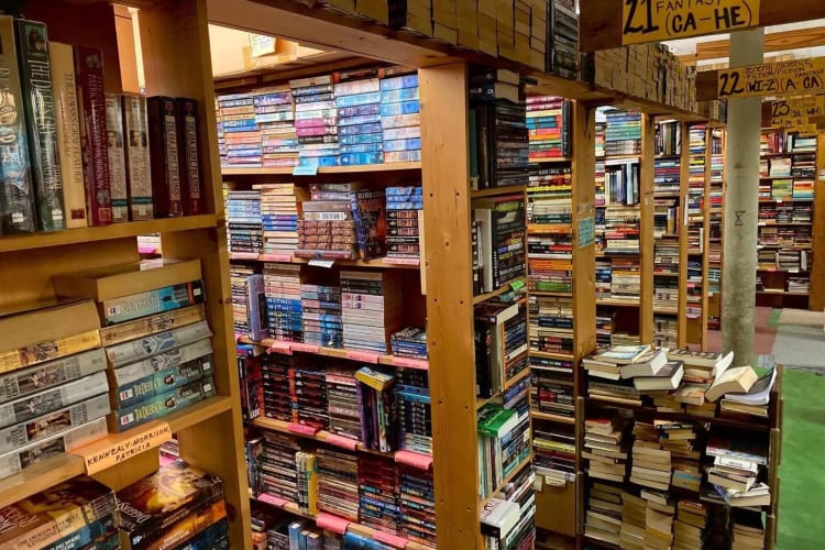 a shop filled with books