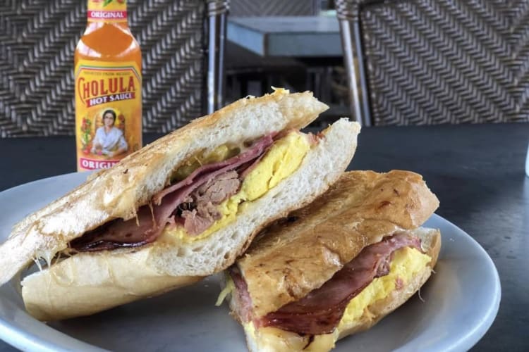 a breakfast Cuban sandwich