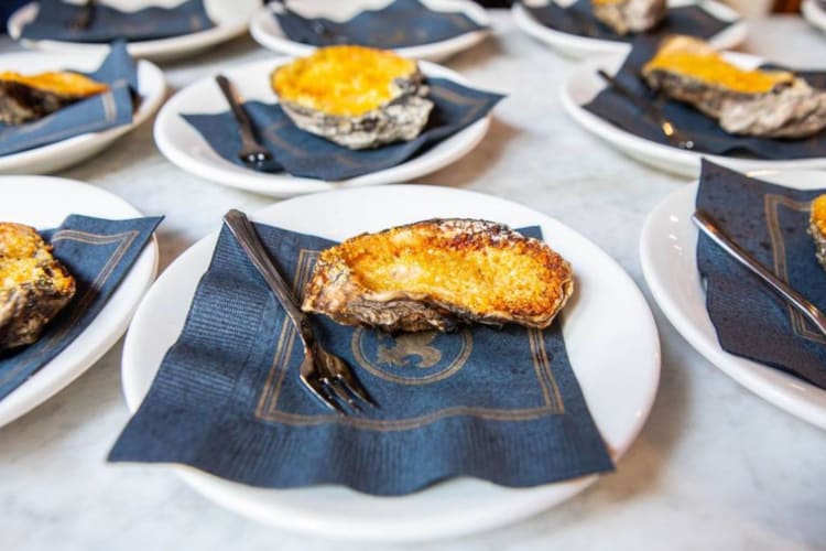 a plate of shellfish