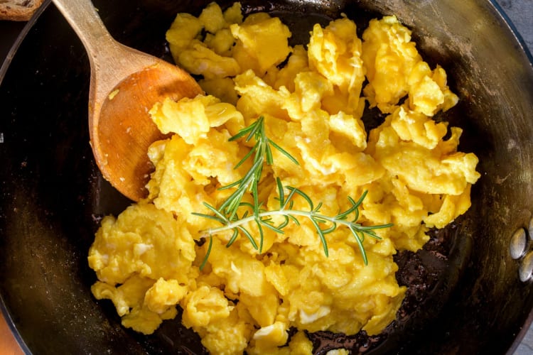 Hard scrambled eggs are a type of cooked egg.