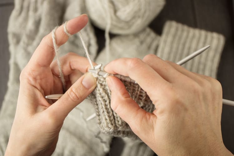 woman knitting