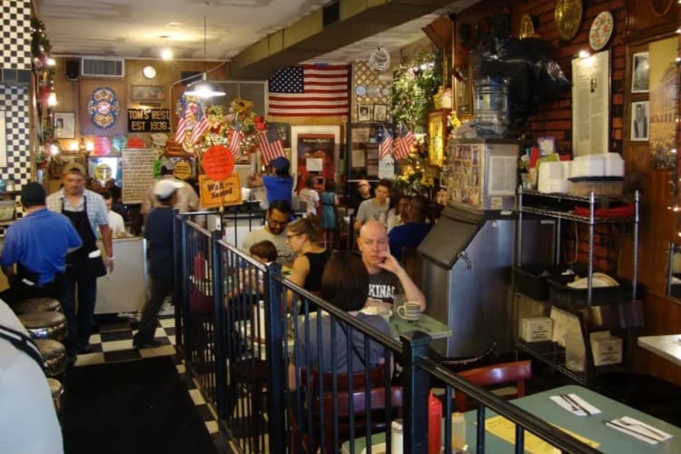 interior of Tom's restaurant in Brooklyn