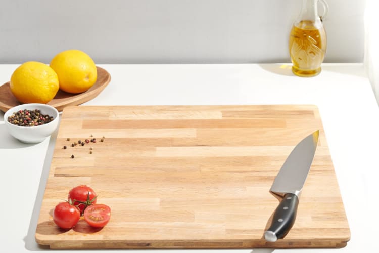 cutting board and knife