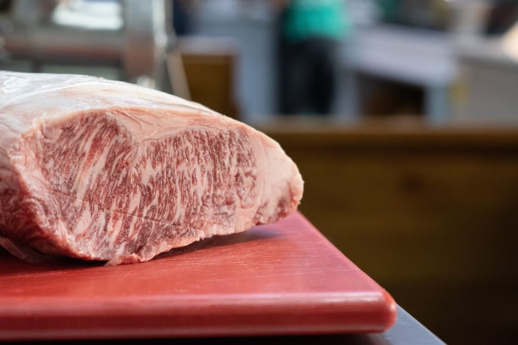 Australian wagyu showing marbling