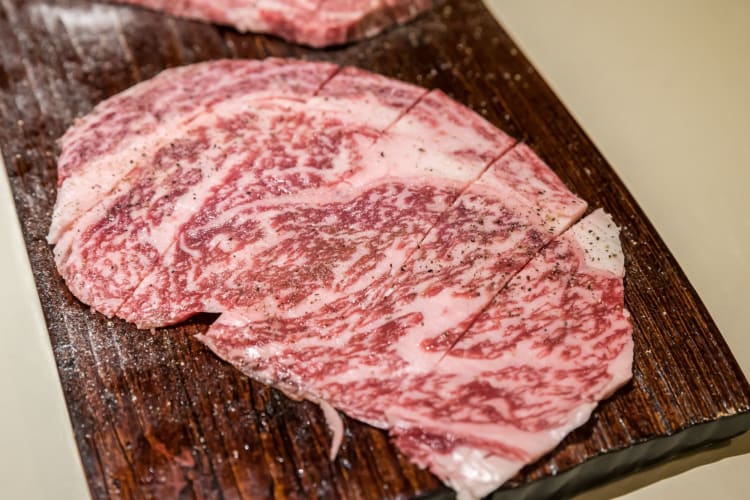 raw A5 wagyu steak