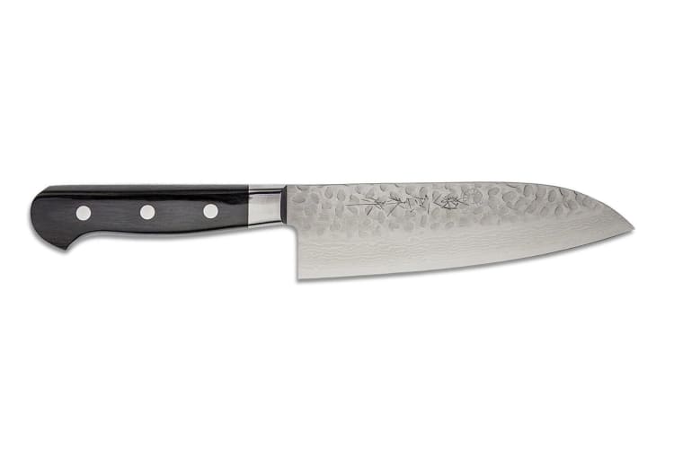 Kikuichi Elite Warikomi Damascus Tsuchime 7-inch Santoku Knife